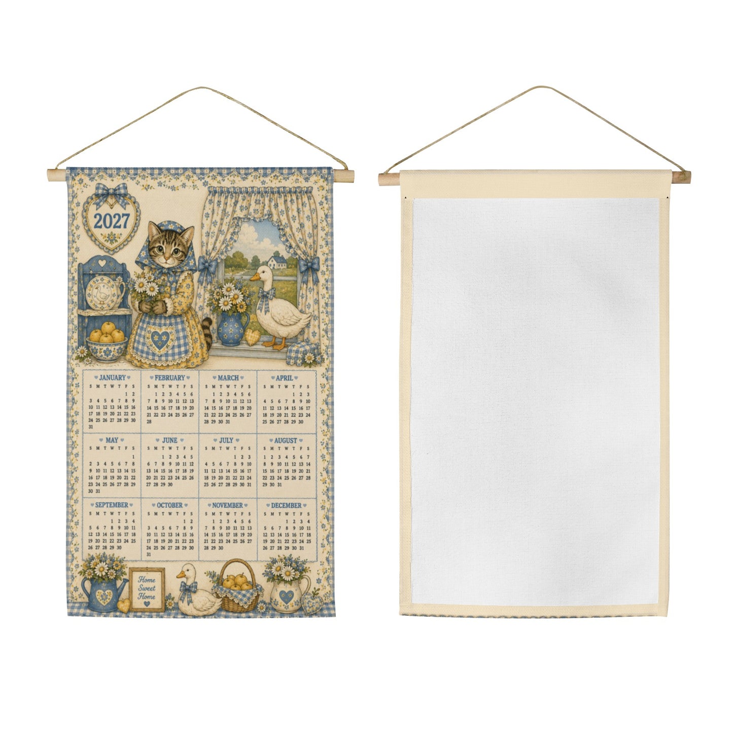 Babushka Meets Mother Goose 2027 Fabric Wall Calendar