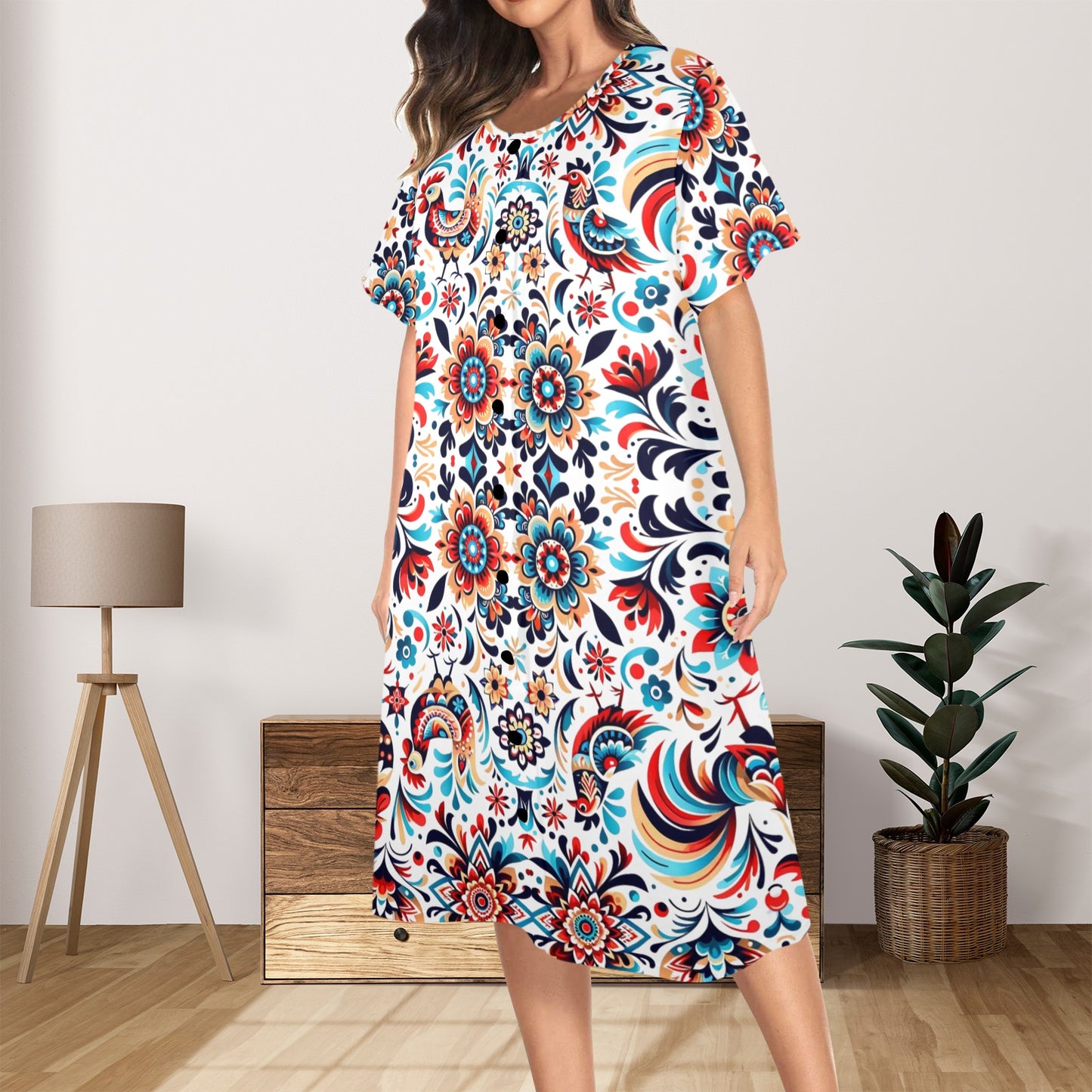 Wycinanki pattern Women's MuuMuu